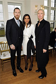 Justin O’Shea, Megha Mittal, Vogue Chefredakteurin Christiane Arp (©Fotos: Escada)